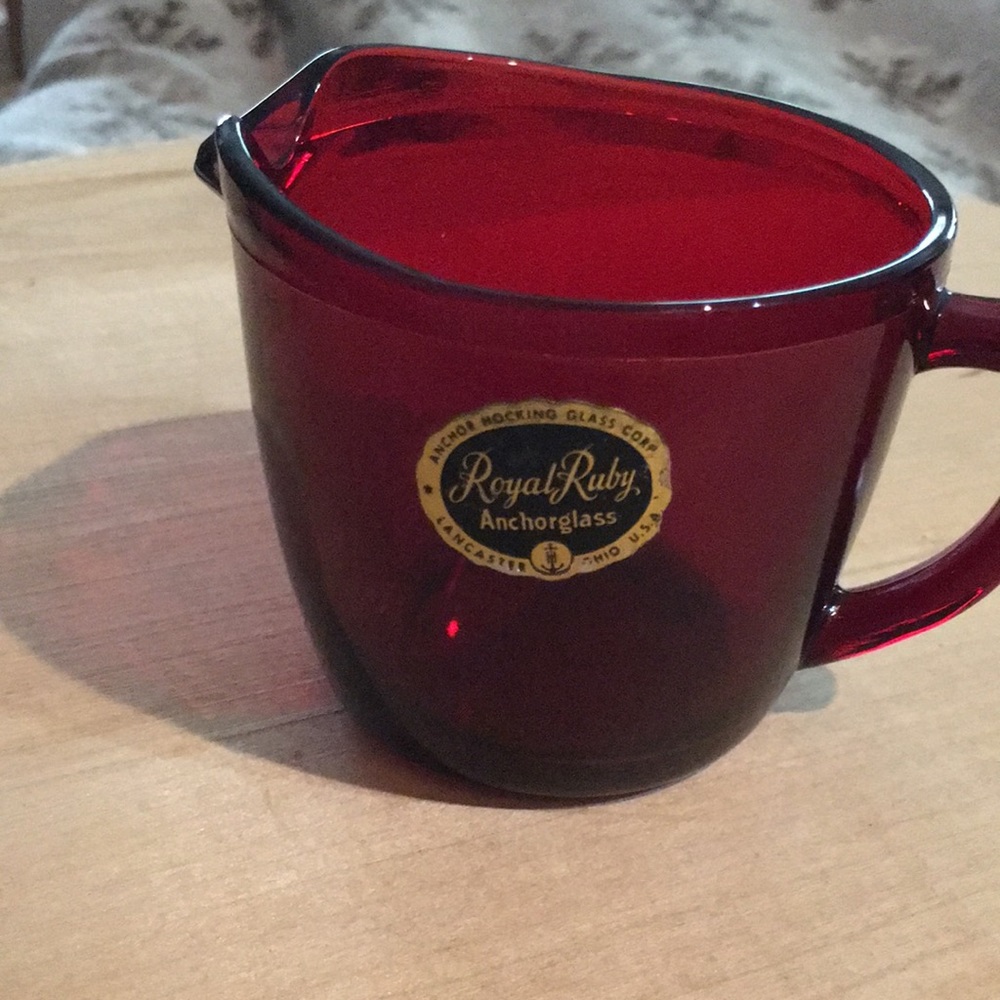 Vintage Anchor Hocking Royal Ruby Red Glass Creamer